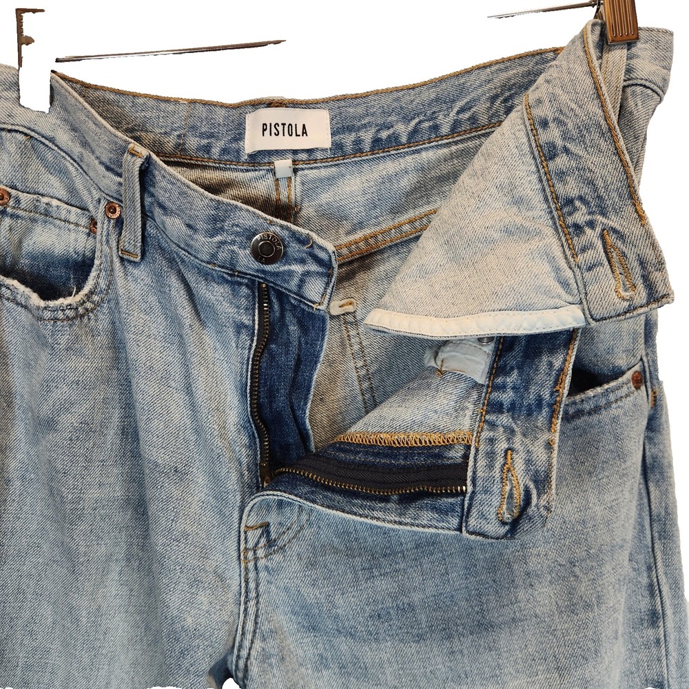 Pistola Bobbie Crossover High-Rise Wide Leg Jeans Light Wash Women Denim Size 26 - Picture 5 of 9